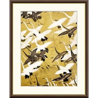 ● 尾形光琳 「千羽鶴香包」額入り 複製画 高精彩工芸画 額装画 日本画 名画 レプリカ 琳派 京都 包装図柄 冬木家 J2-144 【納期：約1週間】