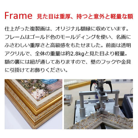 ＊ グスタフ・クリムト 「扇子を持つ女性」 F6号　額入り　複製画　人物画　ジクレー　透明ジェル加工　透明アクリル　ウィーン分離派 【世界の名画】