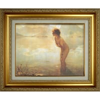 ＊ シャバ 「9月の朝」  F6号　額入り　複製画　人物画　ジクレー　透明ジェル加工　透明アクリル　20世紀初期の画家 【世界の名画】