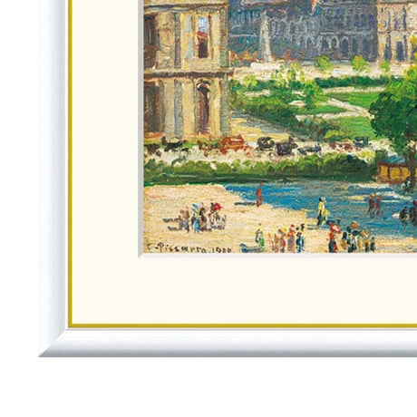ピサロ 「カルーゼル広場、パリ」 額入り 複製画 高精彩工芸画  額装画 レプリカ 印象派 風景画 J1-086 【納期：約1週間】