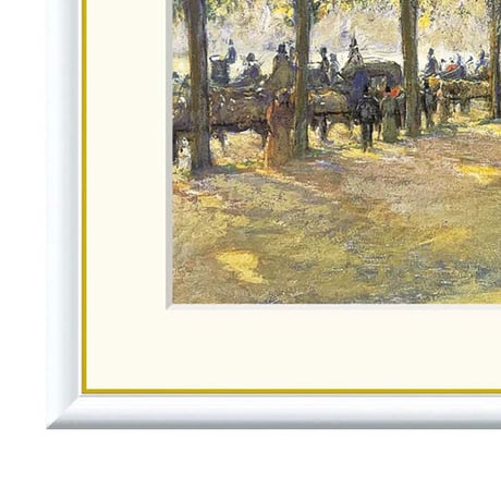ピサロ 「ロンドン、ハイドパーク」 額入り 複製画 高精彩工芸画  額装画 レプリカ 印象派 風景画 J1-084 【納期：約1週間】