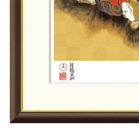 ● 尾形光琳 「風神雷神図」額入り 複製画 高精彩工芸画 額装画 日本画 名画 レプリカ 琳派 京都 俵屋宗達 重要文化財 東京国立博物館所蔵 J2-141 【納期：約1週間】