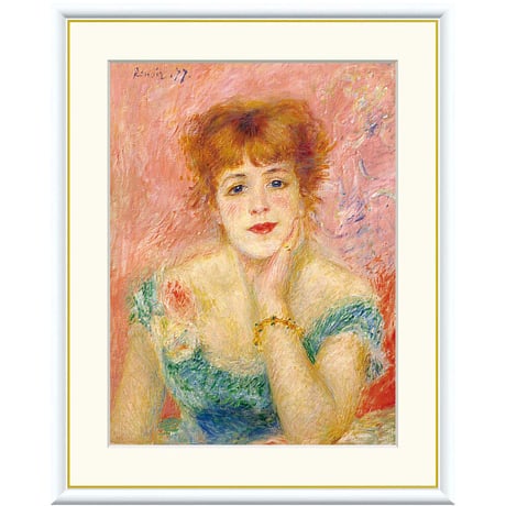 ★ ルノワール 「ジャンヌ・サマリー」 額入り 複製画 高精彩工芸画 額絵 額装画 名画 レプリカ 透明アクリル 印象派 人物画 J1-034 【納期：約1週間】