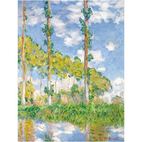 ★ モネ 「陽を浴びるポプラ並木」 額入り 複製画 高精彩工芸画 額絵 額装画 名画 レプリカ 透明アクリル 印象派 J1-228 【納期：約1週間】