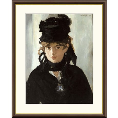 マネ 「すみれの花束をつけたベルト・モリゾ」 額入り 複製画 高精彩工芸画  額装画 レプリカ 印象派 肖像画 J1-044 【納期：約1週間】