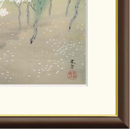 ● 菱田春草 「春色」 額入り 複製画 高精彩工芸画 額装画 日本画 名画 レプリカ 花鳥風月 風景画 山水 春 朦朧体 豊田市美術館（愛知）所蔵 J2-116 【納期：約1週間】