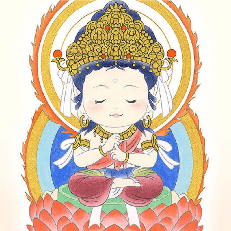 仏画色紙額】大日如来 未(ひつじ)年・申(さる)年生まれの守り御本尊 