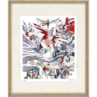 タツノコプロ監修 「科学忍者隊ガッチャマン-2」  ジークレー版画 額入り 劇画 複製 昭和のテレビアニメ 1972年～TV放映 大鷲の健 【四つ切】【C8010】