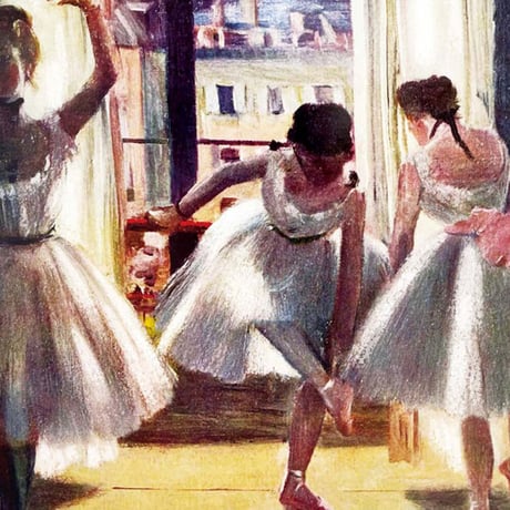 ドガ 「三人の踊り子」 額入り 複製画 高精彩工芸画 額装画 レプリカ 印象派 オペラ座 バレリーナ バレエ J1-166 【納期：約1週間】