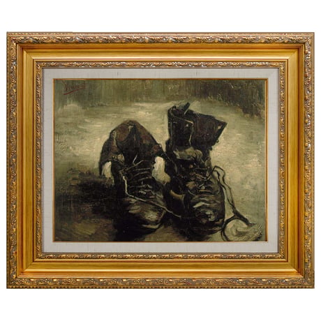 ＊ ゴッホ 『靴』 F6号　額入り　複製画　静物画　ジクレー　透明ジェル加工　透明アクリル　後期印象派 【世界の名画】