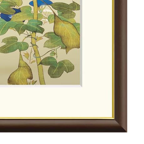 ● 酒井抱一 「向日葵、朝顔、藤袴、蟷螂」 額入り 複製画 高精彩工芸画 日本画 名画 レプリカ 江戸琳派 十二ヵ月花鳥図貼付屏風 七月 出光美術館所蔵  J2-086【納期：約1週間】