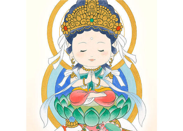 肉筆仏画  勢至菩薩(せいしぼさつ)午年生まれの守護仏 肉筆仏画 勢至菩薩(せいしぼさつ)午年生まれの守護仏