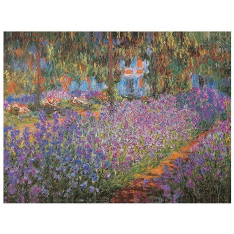 ＊ クロード・モネ 「ジヴェルニーのモネの庭」 F6号　額入り　複製画　名画額縁　風景画　ジクレー　透明ジェル加工　透明アクリル　印象派 【世界の名画】