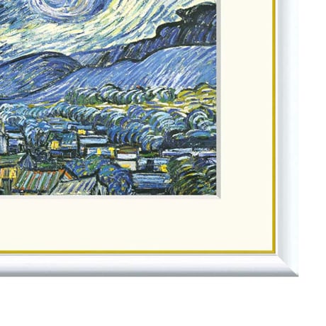 ★ ゴッホ 「星月夜」 額入り 複製画 高精彩工芸画 額絵 額装画 名画 レプリカ 透明アクリル ポスト印象派 サン=レミ時代 MOMA所蔵  J1-065 【納期：約1週間】