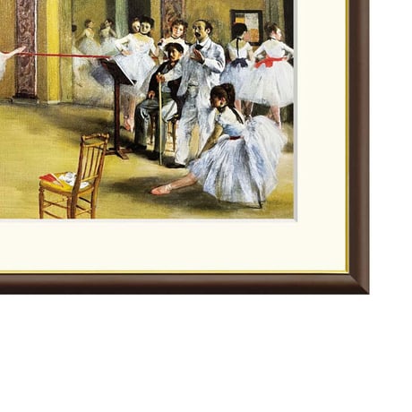 ドガ 「ル・ペルティエ街のオペラ座の稽古場」 額入り 複製画 高精彩工芸画 額装画 レプリカ 印象派 バレエ J1-165 【納期：約1週間】