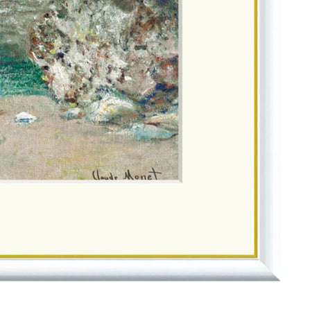 ★ モネ 「エトルタの断崖」 額入り 複製画 高精彩工芸画 額絵 額装画 名画 レプリカ 透明アクリル 印象派 J1-232 【納期：約1週間】