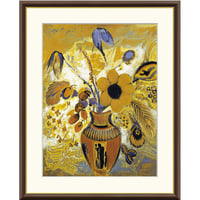 オディロン・ルドン 「エトルリア花瓶の花」 額入り 複製画 高精彩工芸画  額装画 レプリカ 象徴主義 静物画 J1-157 【納期：約1週間】