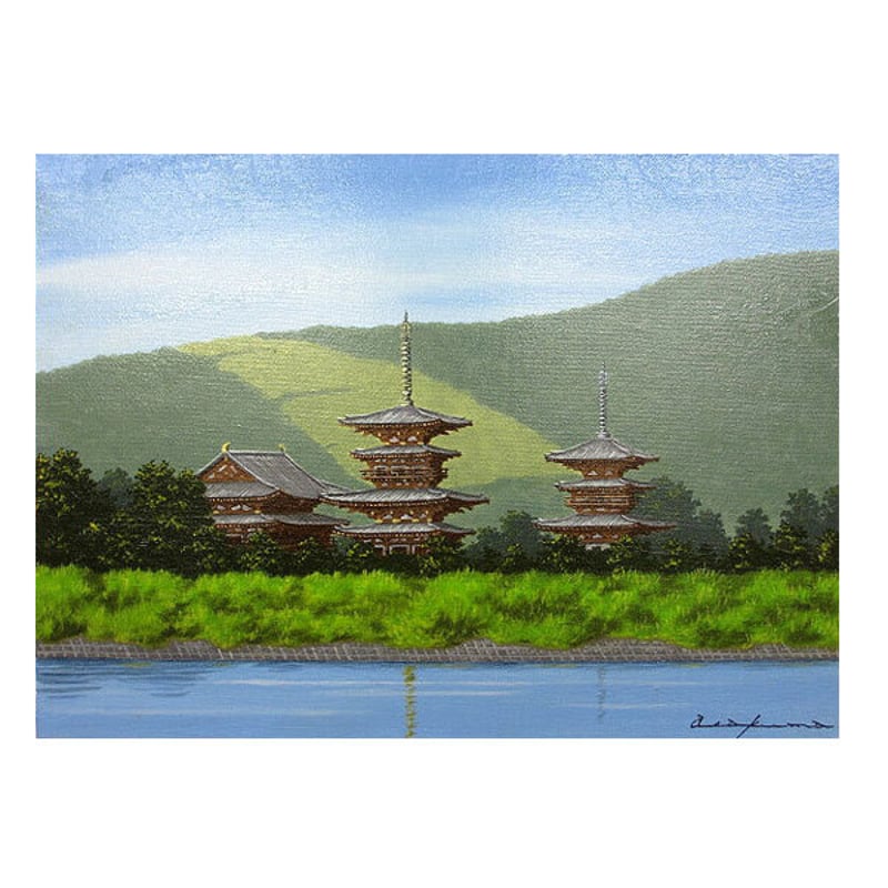 朝隈敏彦 「薬師寺・２」 F6号 油彩画 ※額が選べます | 名画.shop