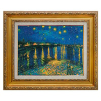 ＊ ゴッホ 「ローヌ川の星月夜」 F6号　額入り　複製画　静物画　ジクレー　透明ジェル加工　透明アクリル　後期印象派 【世界の名画】