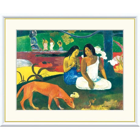ゴーギャン 「アレアレア」 額入り 複製画 高精彩工芸画  額装画 レプリカ ポスト印象派 J1-148 【納期：約1週間】
