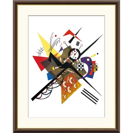 カンディンスキー 「白の上に ２」 額入り 複製画 高精彩工芸画  額装画 額絵 レプリカ 前衛 アート 抽象画 表現主義 J1-199 【納期：約1週間】