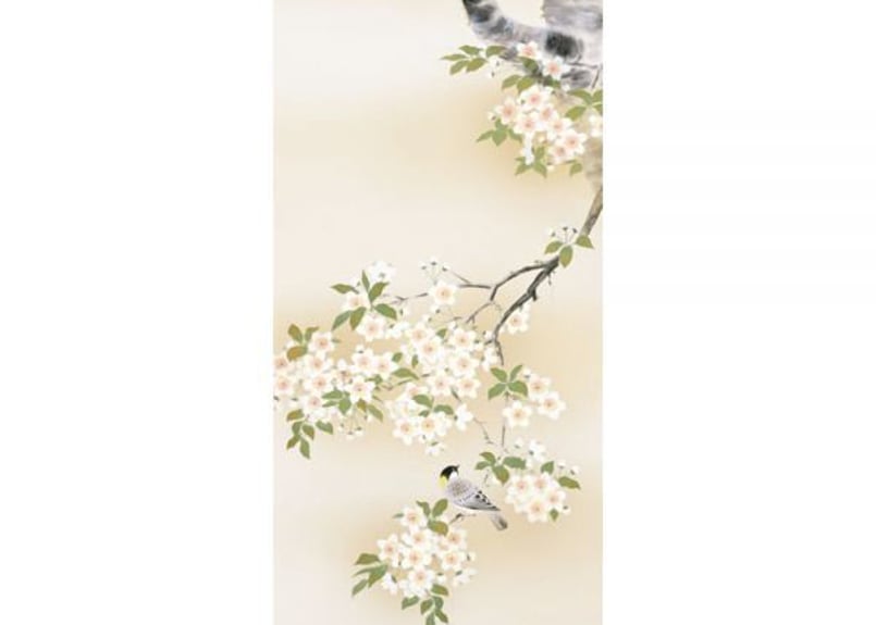 掛軸】近藤玄洋 『桜花』尺三立 複製画 高精細巧芸画 春 花鳥画 掛け軸