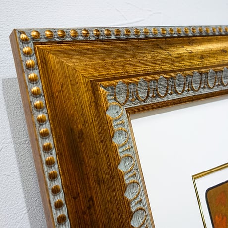 ★ 版画　ミュシャ 「ルビー：四つの宝石」 ピエゾグラフ　額入り　美人画　アールヌーヴォ―　STUDIO ART FLAG印　ジュエリー　The Precious Stones　YE459