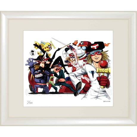 タツノコプロ監修 「タイムボカンシリーズ ヤッターマン 2（ヨコ） 」 ジークレー版画 額入り 複製画　昭和のテレビアニメ　1977年TV放映 Yatterman【四つ切】【C8005】
