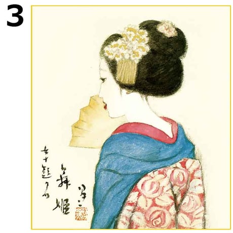 【色紙】 竹久夢二 全7種 特色工芸色画 複製画 日本画 名画 レプリカ 美人画 大正ロマン 女十題 長崎十二景 ゆうパケット発送【納期：在庫あり】