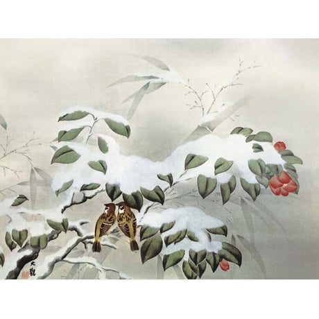 ● 横山大観 「冬の夕」 額入り 複製画 高精彩工芸画 額装画 日本画 雪景色 名画 レプリカ 冬之夕 花鳥図 足立美術館（島根）所蔵 J2-004 【納期：約1週間】