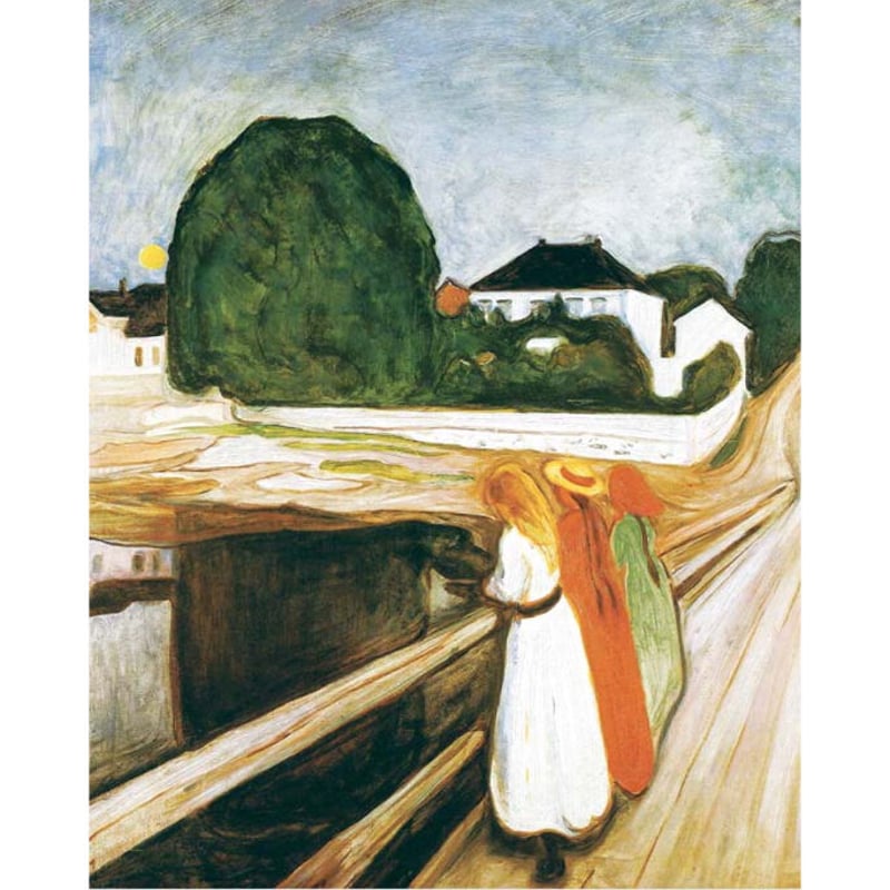 能仲ヤツヲ 「湖の女」 油彩 F6号 モダンアート会員 叙情とロマンの