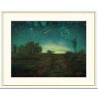 ★ ミレー 「星の夜」 額入り 複製画 高精彩工芸画 額絵 額装画 名画 レプリカ 透明アクリル バルビゾン派 風景画 農民画 J1-016 【納期：約1週間】