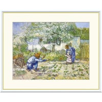 ★ ゴッホ 「初歩き」 額入り 複製画 高精彩工芸画 額絵 額装画 名画 レプリカ 透明アクリル ポスト印象派 メトロポリタン美術館所蔵  J1-238 【納期：約1週間】