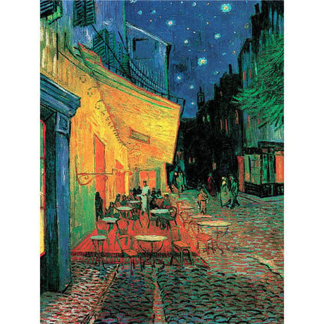 ＊ ゴッホ 「夜のカフェテラス」 F6号　額入り　複製画　静物画　ジクレー　透明ジェル加工　透明アクリル　後期印象派 【世界の名画】