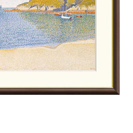 シニャック 「サン=カスト港」 額入り 複製画 高精彩工芸画  額装画 レプリカ  風景画 ポスト印象派 点描画 J1-134 【納期：約1週間】