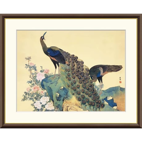 酒井抱一、菖蒲鷭図、超希少・大判画集画、新品高級額装付 酒井抱一、菖蒲鷭図、超希少・大判画集画、新品高級額装付
