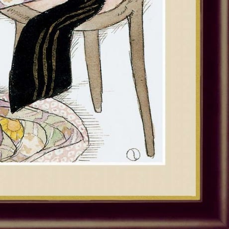 ● 竹久夢二 「青い酒」 額入り 複製画 高精彩工芸画 日本画 名画 レプリカ 美人画 大正ロマン 長崎十二景より 河村コレクション所蔵 J2-124【納期：約1週間】