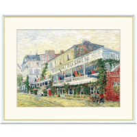 ★ ゴッホ 「アニエールのレストラン・ド・ラ・シレーヌ」 額入り 複製画 高精彩工芸画 額絵 額装画 名画 レプリカ 透明アクリル ポスト印象派 パリ時代 J1-236 【納期：約1週間】