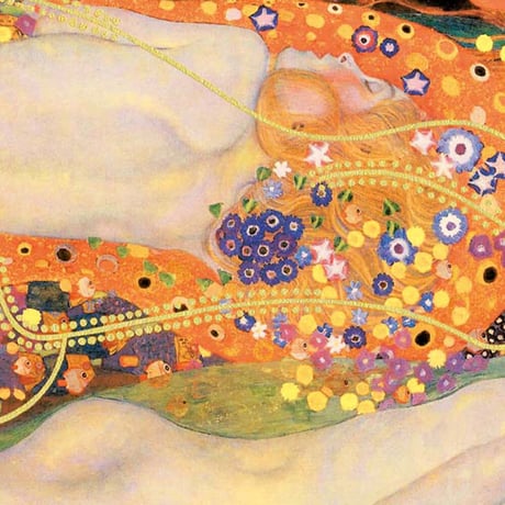 クリムト 「水蛇 II」 額入り 複製画 高精彩工芸画  額装画 レプリカ ウィーン分離派 象徴主義 水の妖精 J1-076 【納期：約1週間】