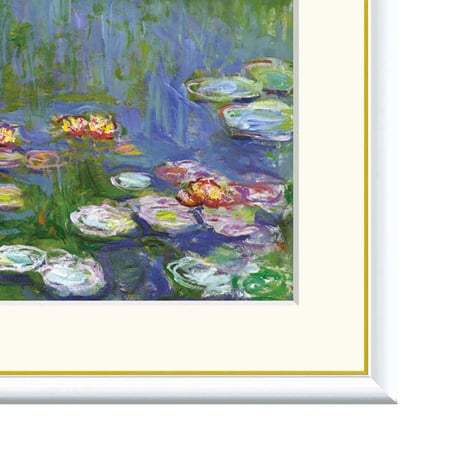 ★ モネ  「睡蓮 （国立西洋美術館所蔵）」額入り 複製画 高精彩工芸画 額絵 額装画 名画 レプリカ アート 美術品 透明アクリル フランス 印象派 J1-022【納期：約1週間】