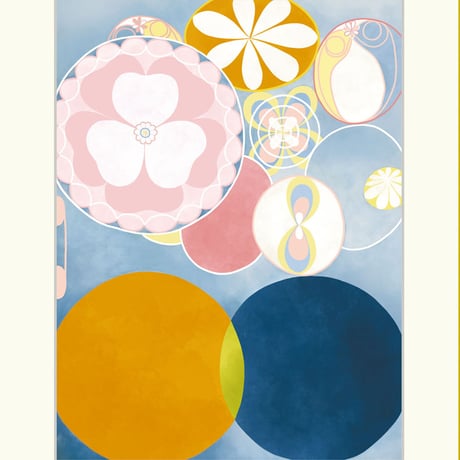 ヒルマ・アフ・クリント 「The Ten Largest, No.2, Childhood」 額入り 複製画 高精彩工芸画 額装画 レプリカ 透明アクリル 抽象画 J1-221 【納期：約1週間】