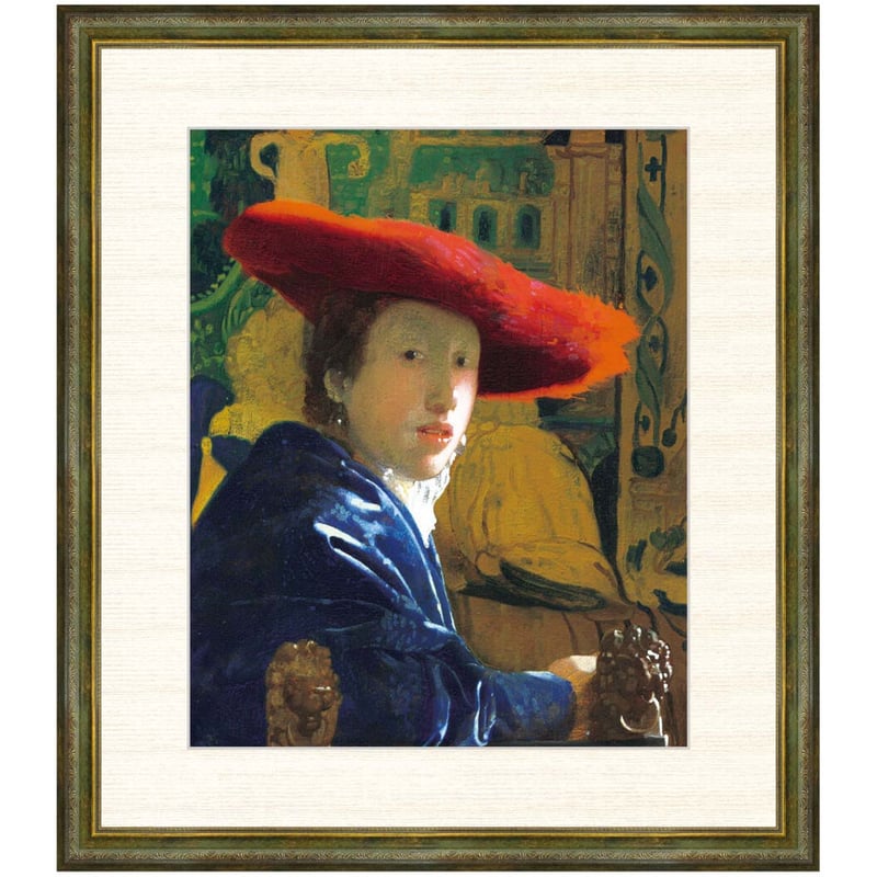 フェルメール『赤い帽子の女』高精細巧芸画 F8号 新品 絵画 世界の名画 