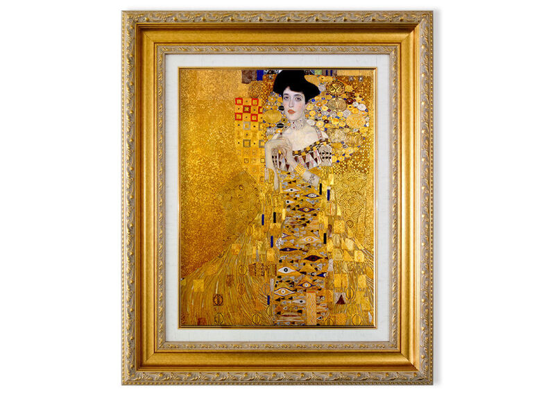 グスタフクリムト作画絵画バウアーの肖像良質キャンバス豪華金箔額絵