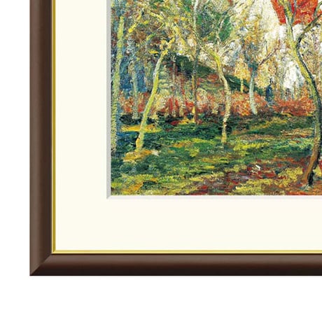 ピサロ 「赤い屋根、冬の効果」 額入り 複製画 高精彩工芸画  額装画 レプリカ 印象派 風景画 J1-083 【納期：約1週間】
