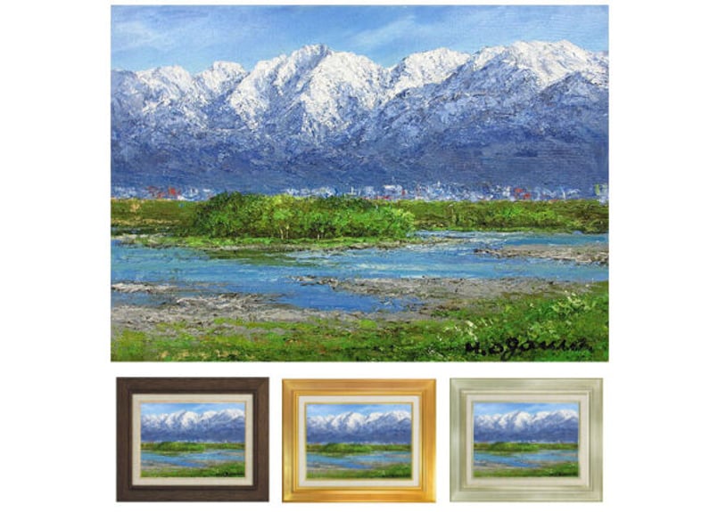 小川久雄 油絵 [立山連峰 」-