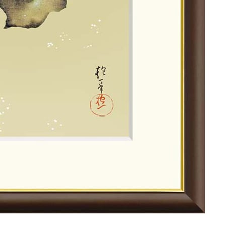 ● 酒井抱一 「梅、雀」 額入り 複製画 高精彩工芸画 額装画 日本画 名画 レプリカ 花鳥風月 江戸琳派 小禽図 初春   J2-089【納期：約週間】