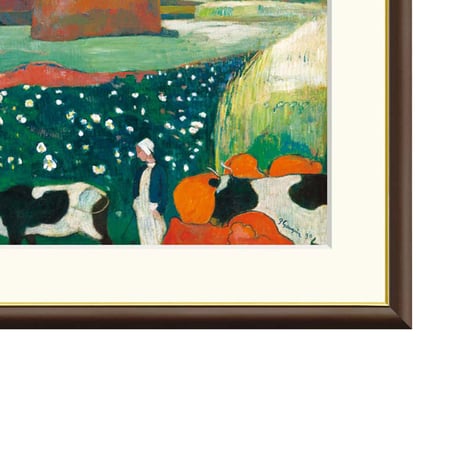 ゴーギャン 「ブルターニュの干し草」 額入り 複製画 高精彩工芸画  額装画 レプリカ ポスト印象派 J1-149 【納期：約1週間】