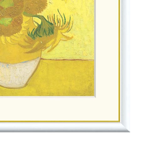 ★ ゴッホ 「ひまわり」 額入り 複製画 高精彩工芸画 額絵 額装画 名画 レプリカ 透明アクリル ポスト印象派 静物画 ロンドンナショナルギャラリー所蔵 J1-061 【納期：約1週間】