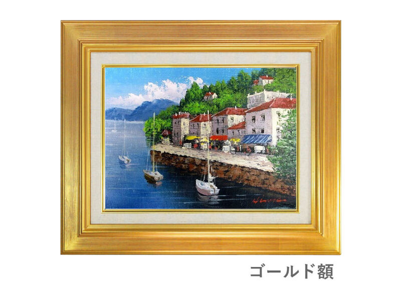 油彩画 洋画 (油絵額縁付きで納品対応可) F6号 「オンフルール 油彩画 洋画 (油絵額縁付きで納品対応可) F6号 「オンフルール
