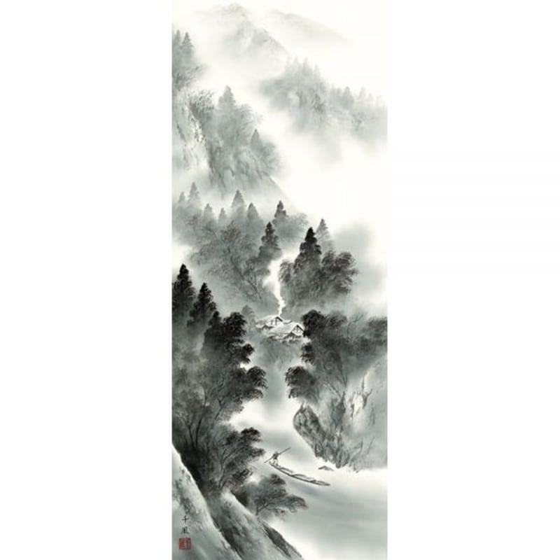 ☆美品☆掛軸 風景画 モノクロ☆ | ヤマダウェブコム